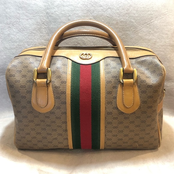 Gucci Handbags - SOLD ON TRADSY 💯 auth Vintage GG Web Boston Bag